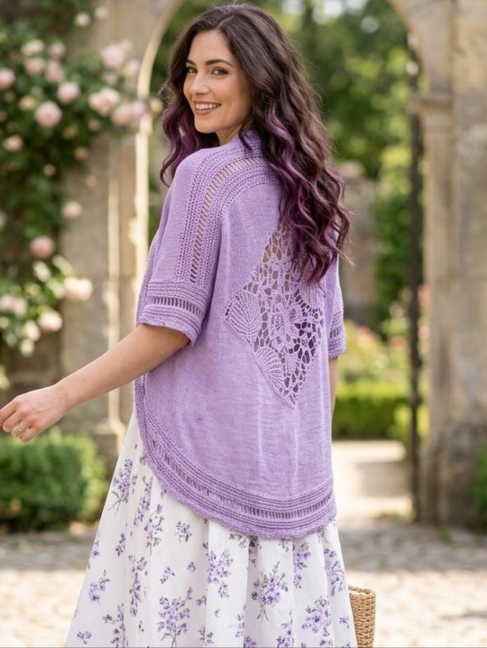 Light Lavender Wrap Around Short Sweater /Duster With Tassels At The Bottom.